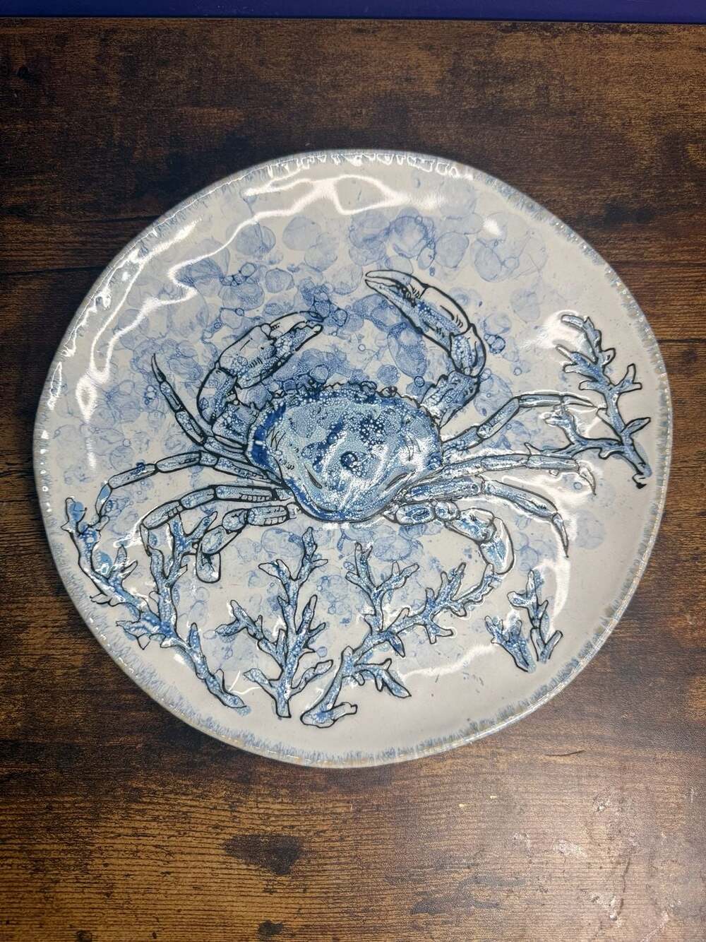 Single Spectrum Designz Chesapeake Bay Cobalt Blue Crab Dinner Plate